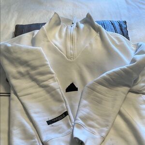 Adidas White mens Half-Zip Sweater